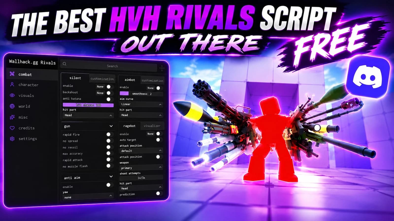 The best Keyless Rivals hvh script Rapid Fire,No Recoil!