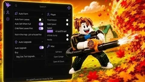 Auto Upgrade Instant Pickup All Leaves Full Game Autofarm