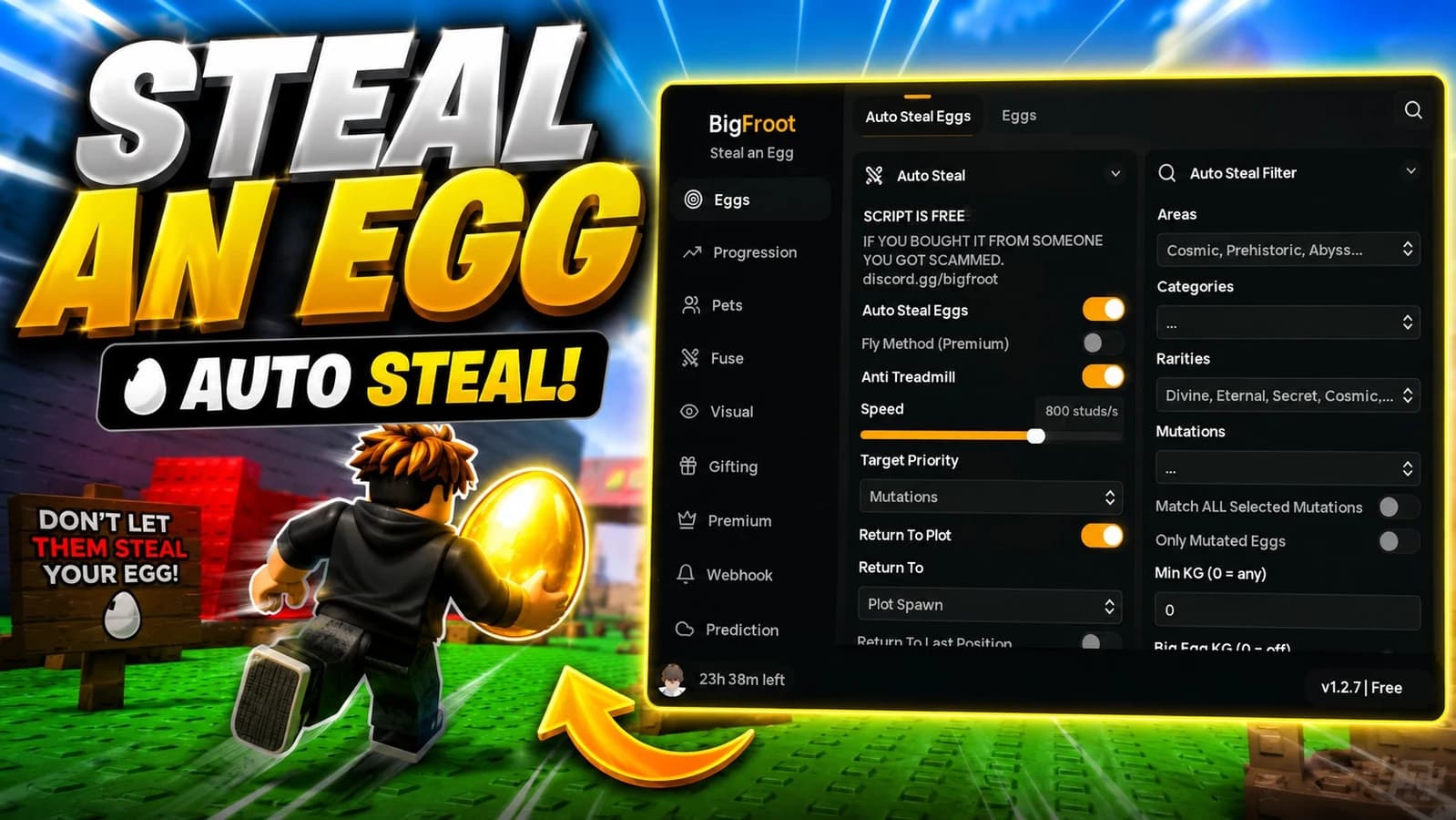 Auto Farm, Auto Steal, ESP