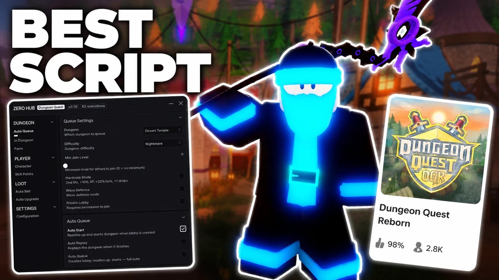 THE BEST DUNGEON QUEST REBORN SCRIPT OP AUTO DODGE