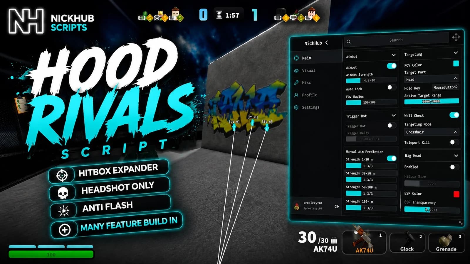 NICKHUB | HEADSHOT ONLY | BIG HEAD | ANTI FLASH | AND MORE