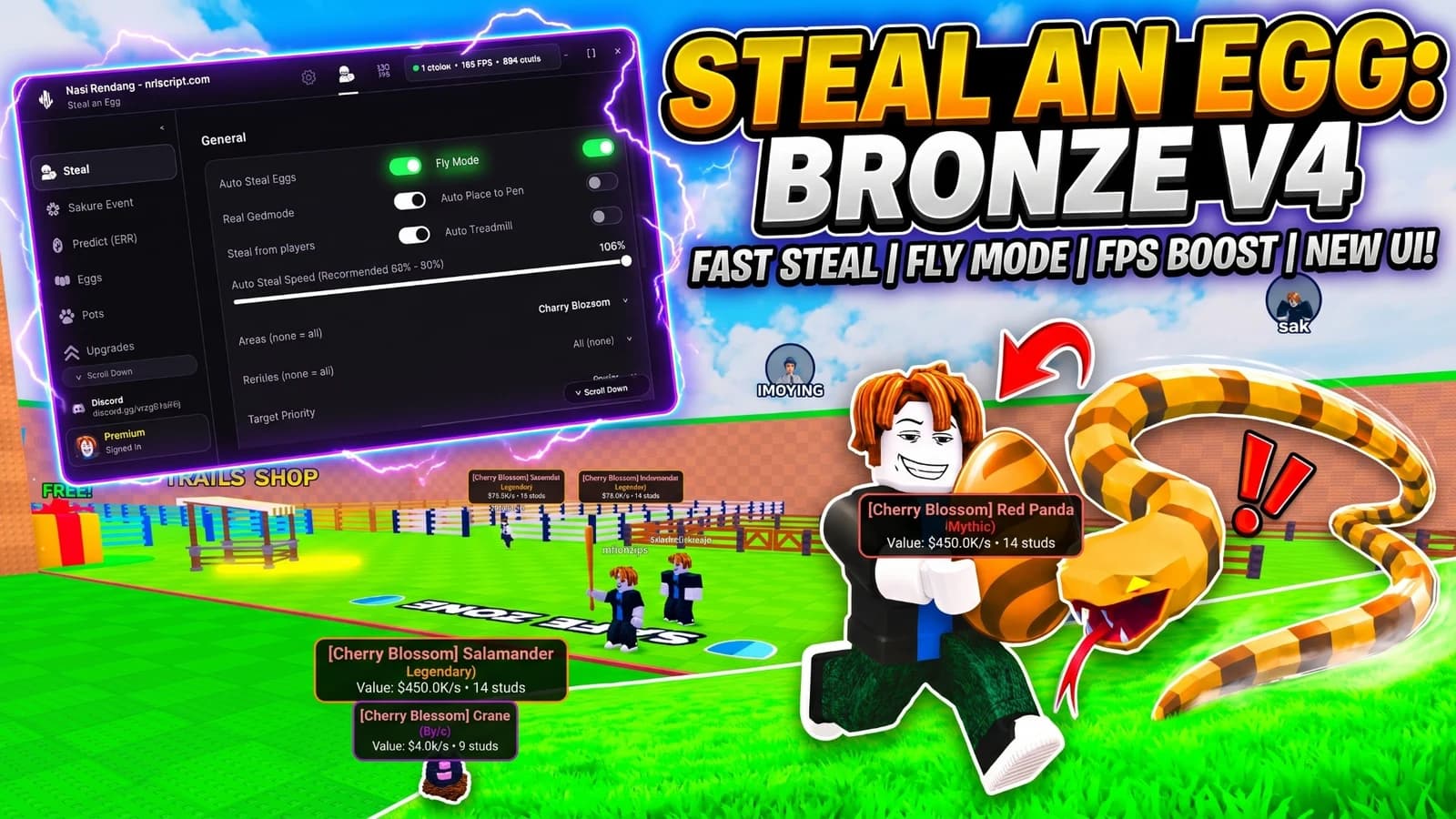 Steal an Egg: Fast Steal, Fly Mode, FPS Boost, NEW UI!