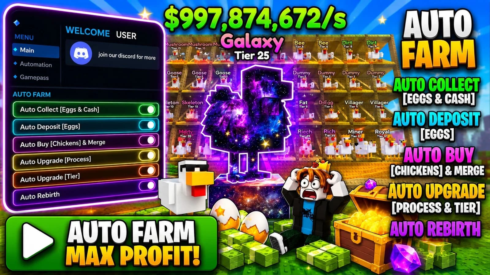 Auto Farm for Chicken Farm Keyless