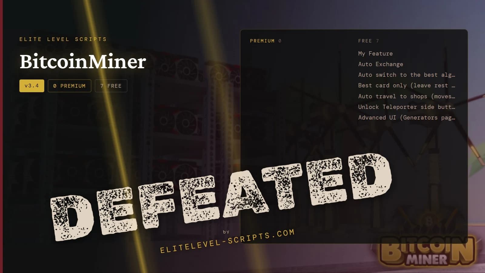 Elite Level Scripts Bitcoin Miner ⛏️