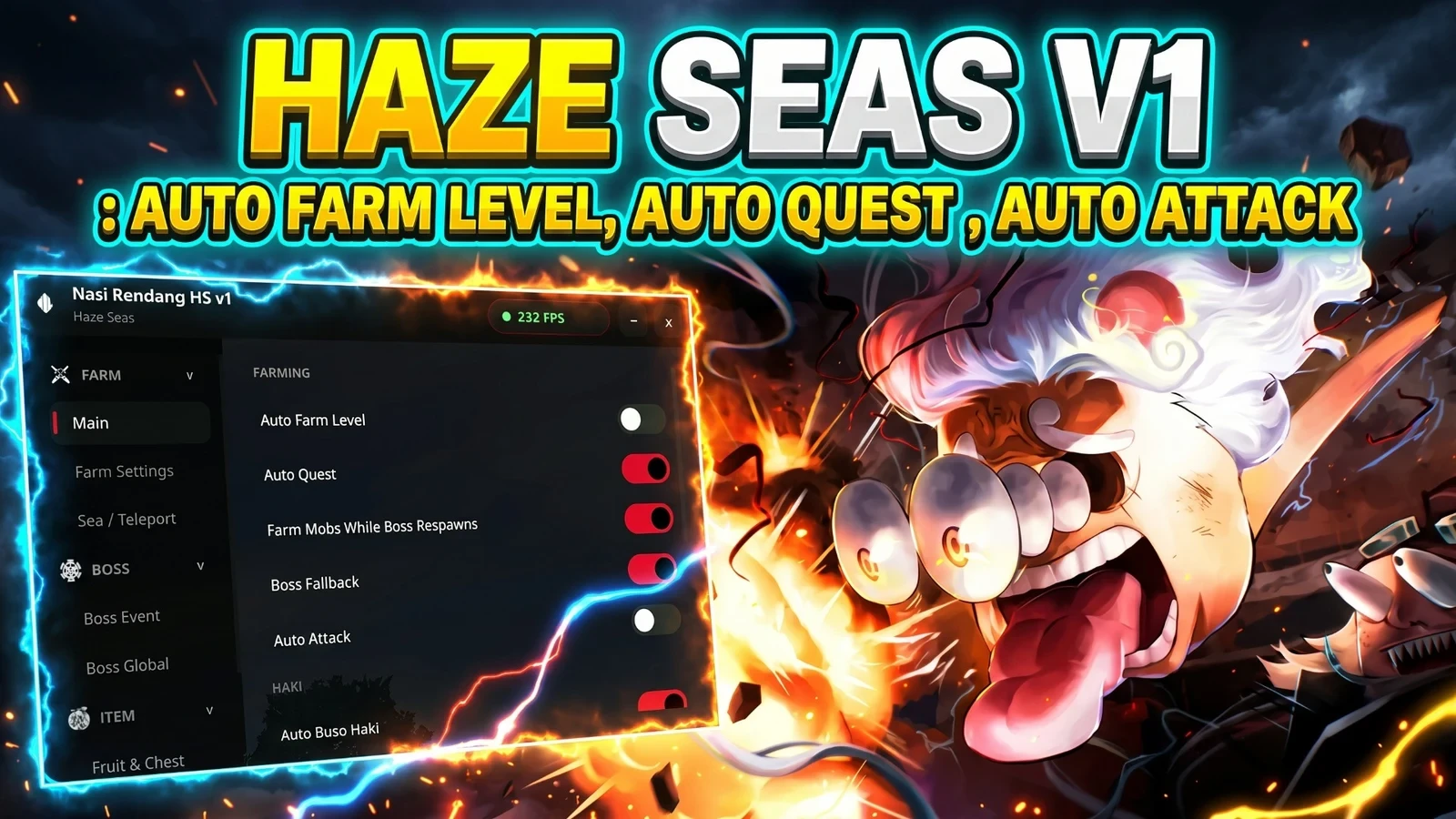 HAZE SEAS V1 : Auto Farm Level, Auto Quest , Auto Attack