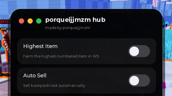 Keyless Autofarm, Autoclicker, AutoSell (porqueijjmzm hub)