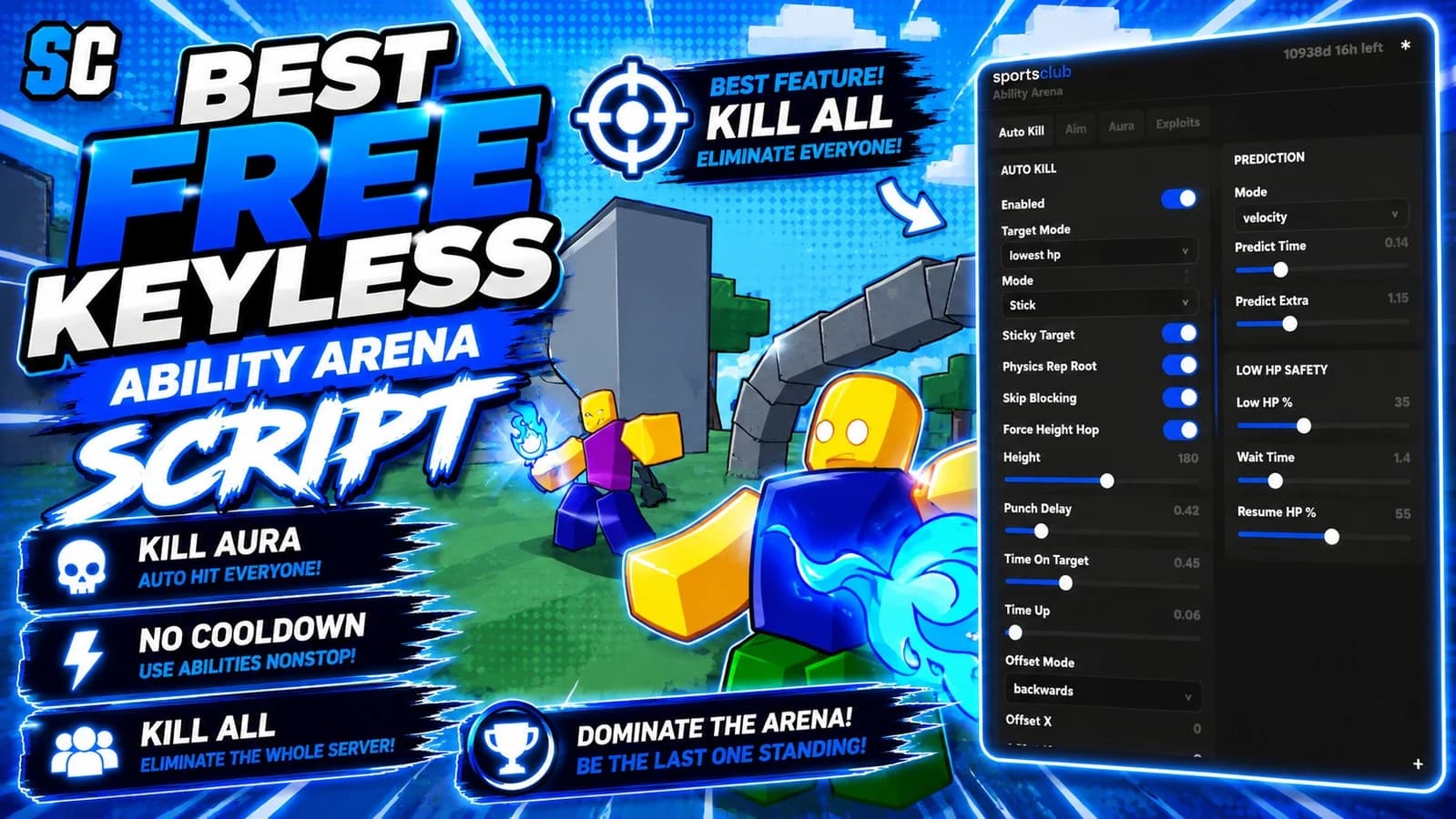 Free Ability Arena Script | Kill All, Kill Aura, No Cooldown