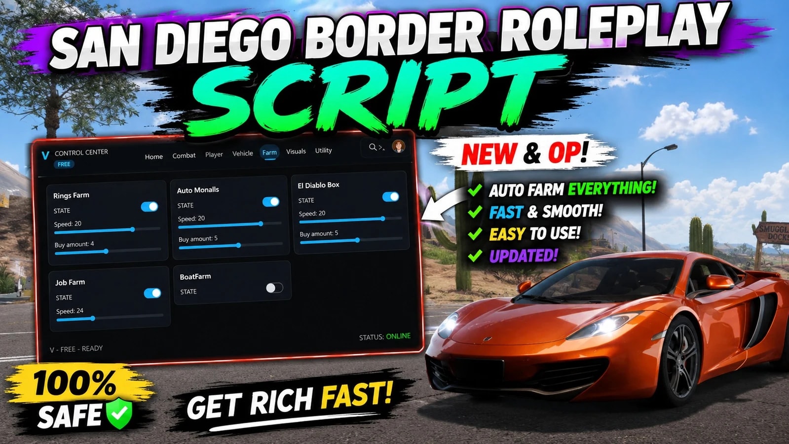 San Diego Border Roleplay Script | Auto Farm, Aimbot & More