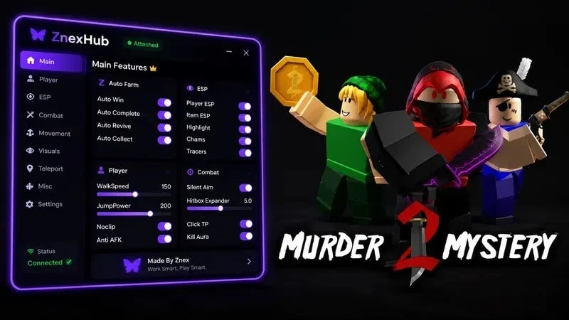 Unlock All, Silent Aimbot, ESP, Autofarm, NO KEY And MORE