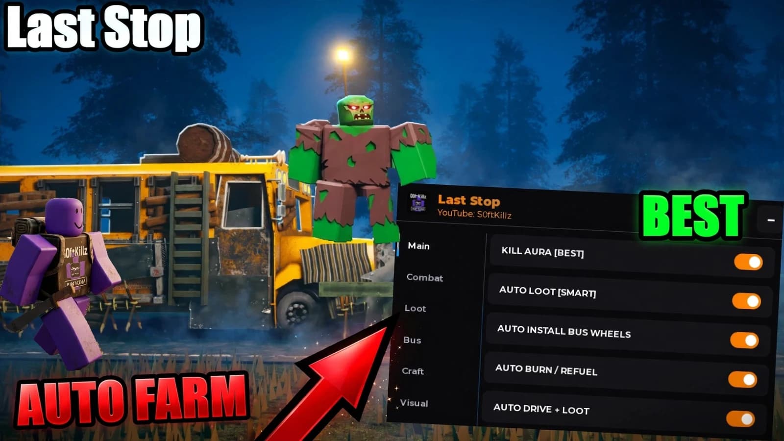 Last Stop - AUTO LOOT, KILLAURA, AUTO FARM, ESP, AUTO CRAFT