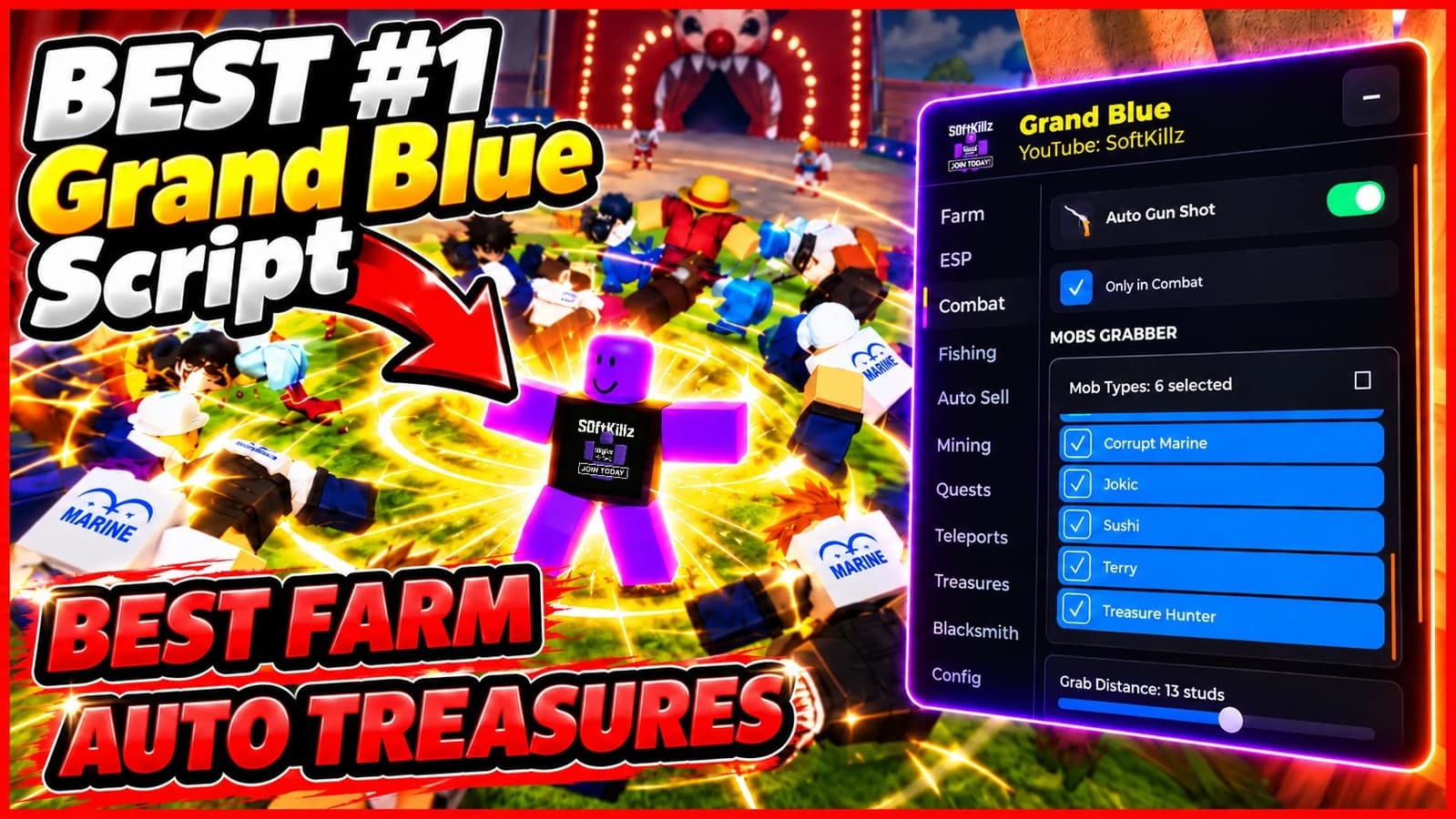 AUTO TREASURE, HITBOX ,QUEST , UPGRADES, AUTO FISHING, FARM