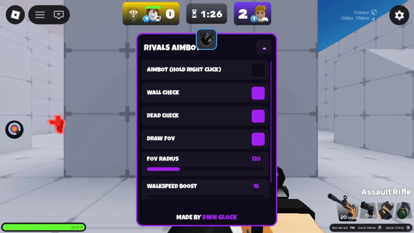 Aimbot, Walkspeed Boost, Dead Check, Wall Check & More