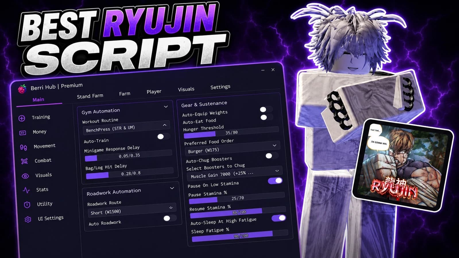Auto Farm Auto Parry and more features for Ryujin
