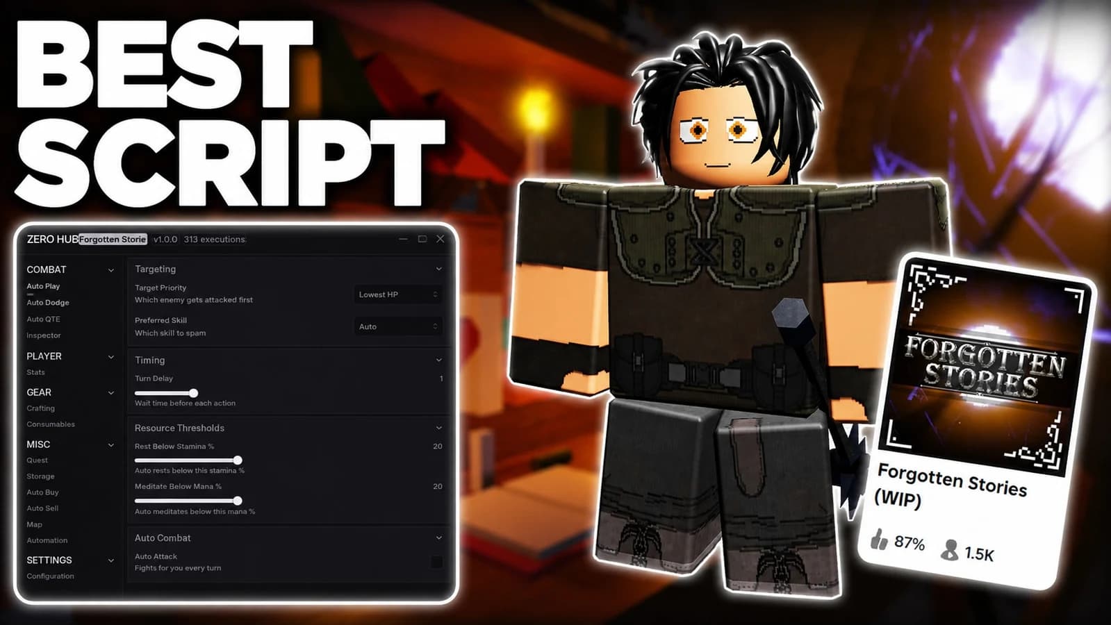 THE BEST FORGOTTEN STORIES SCRIPT | GODMODE, AUTO PLAY OP