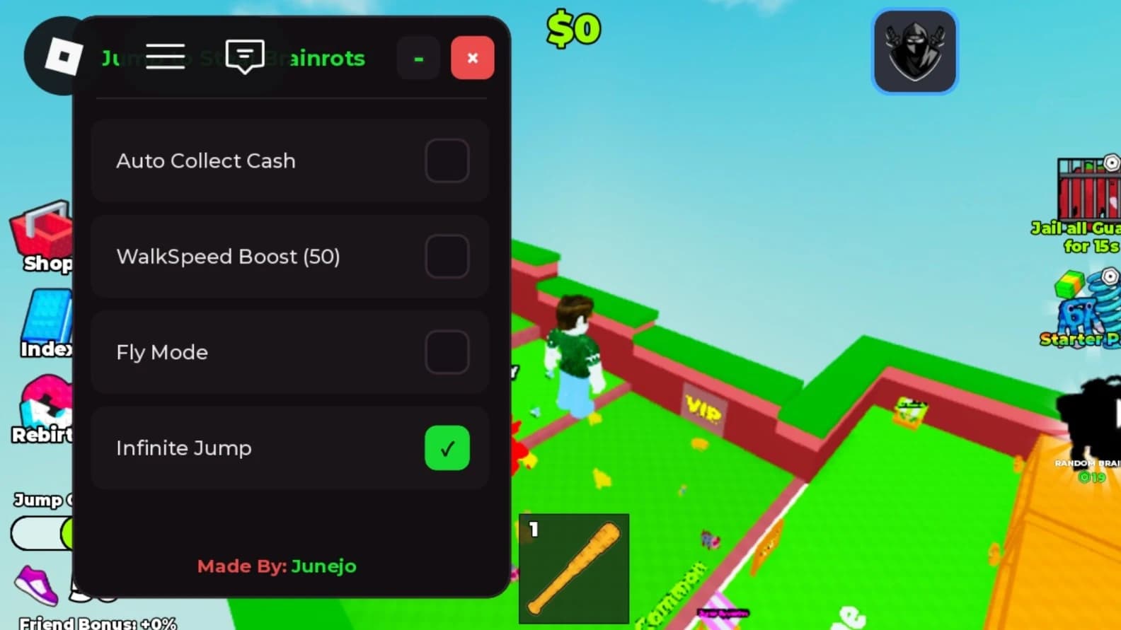 Auto Collect Cash, WalkSpeed, Fly Mode , Infinite Jump