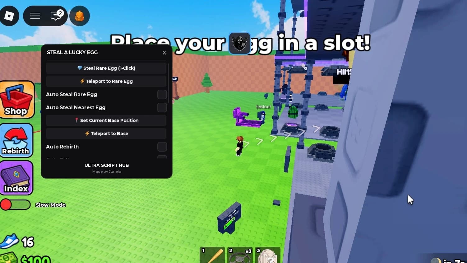 Auto Steal, Auto Set Teleport Position, Teleport to Base,