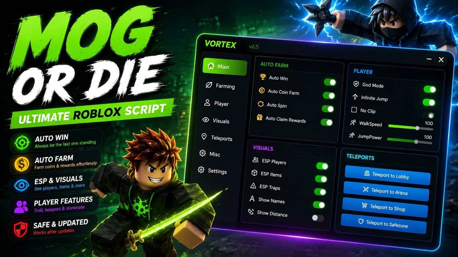 (VERY OP) - Mog Or Die Script - (35+ Features!)