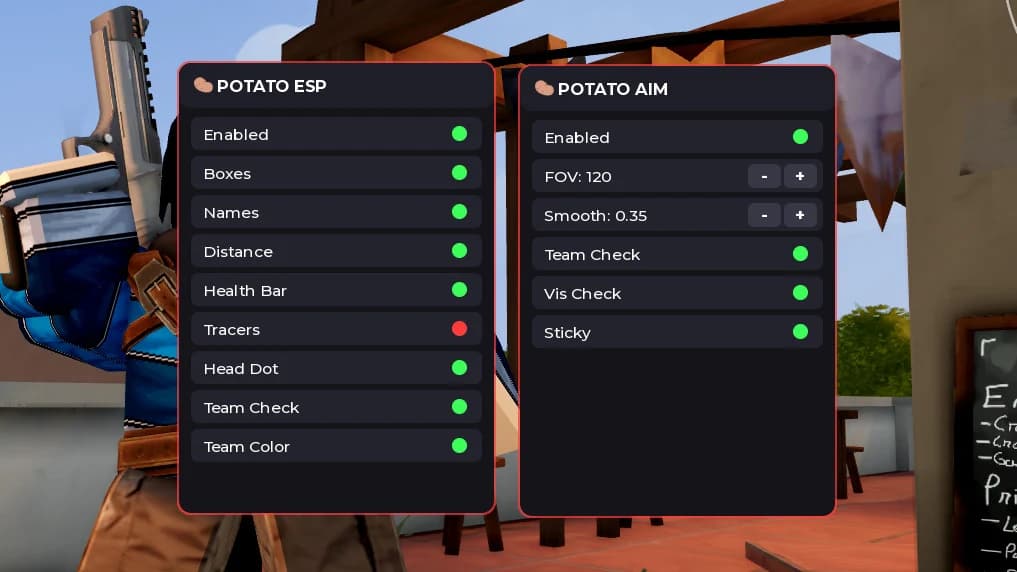 Cool script for Valoblox on Aim Bot, ESP, Team Check, Tracer
