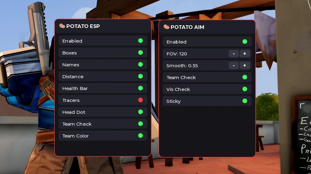 Cool script for Valoblox on Aim Bot, ESP, Team Check, Tracer