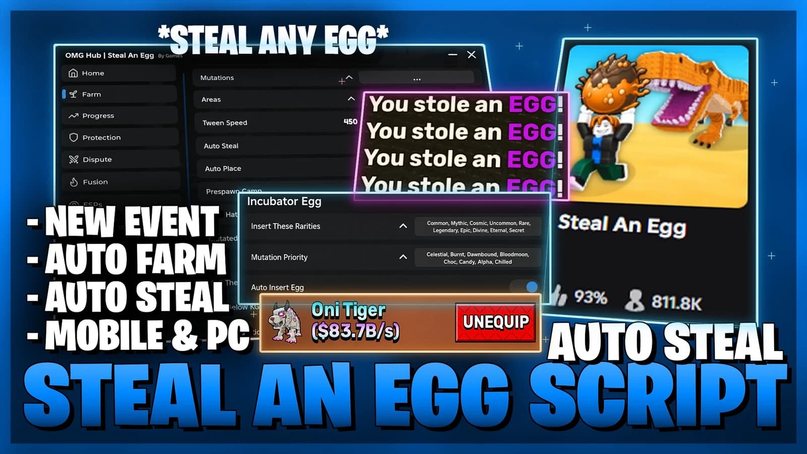 Auto Farm Auto Progression Auto Hatch Webhooks +30 Features
