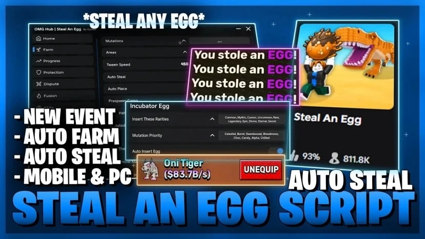 Auto Farm Auto Progression Auto Hatch Webhooks +30 Features