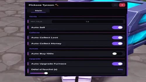 Pickaxe Tycoon scripts — Auto Merge, Auto Sell (No key)
