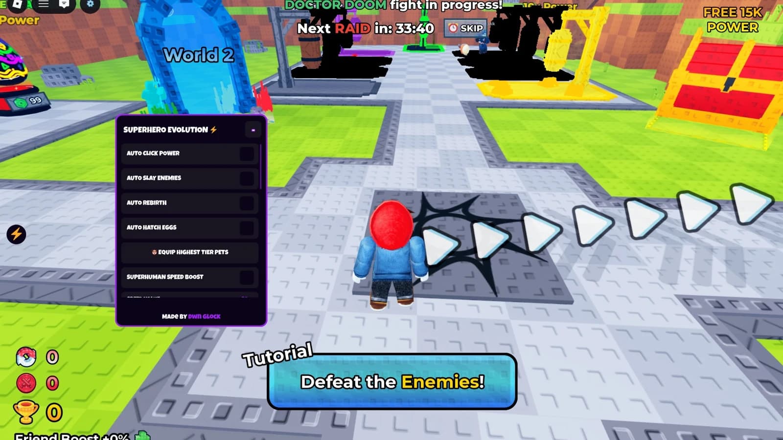 Auto Click Power, Auto Slay Enemies, Auto Rebirth and more.