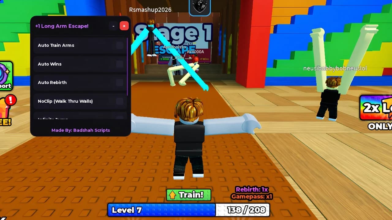 Auto Win, Auto Escape, Speed Boost, Fly, NoClip