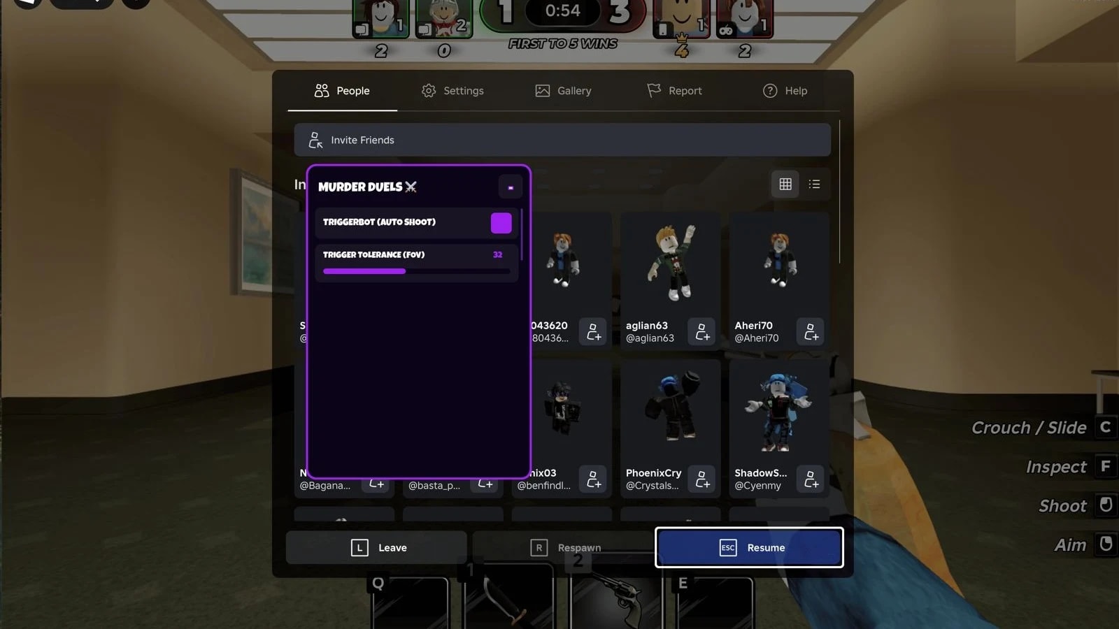 Aim Assist, TriggerBot, Fast Reload, Knife Aura