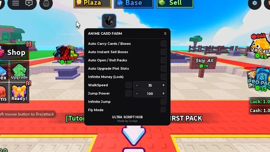 auto carry cards , auto instant sell , auto open roll packs
