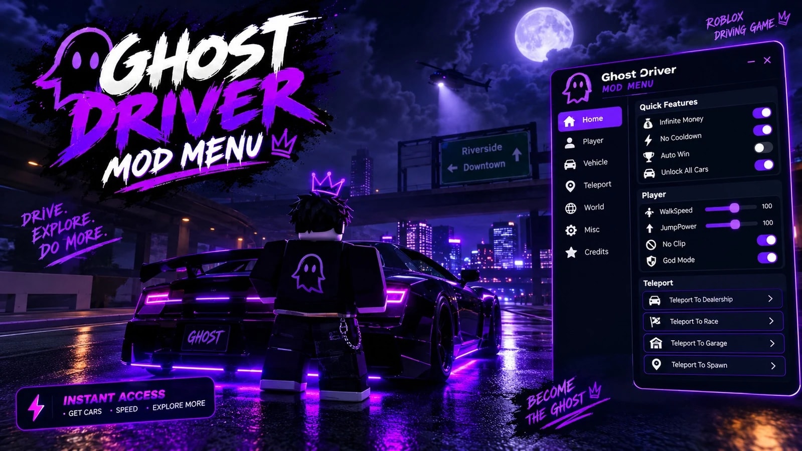 OP Ghost Driver (Booster, NoClip, Auto Farm Millions & More)