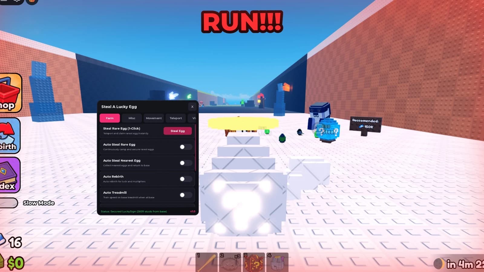 Steal Rare Egg, Auto Treadmil, Speed Boost & More.