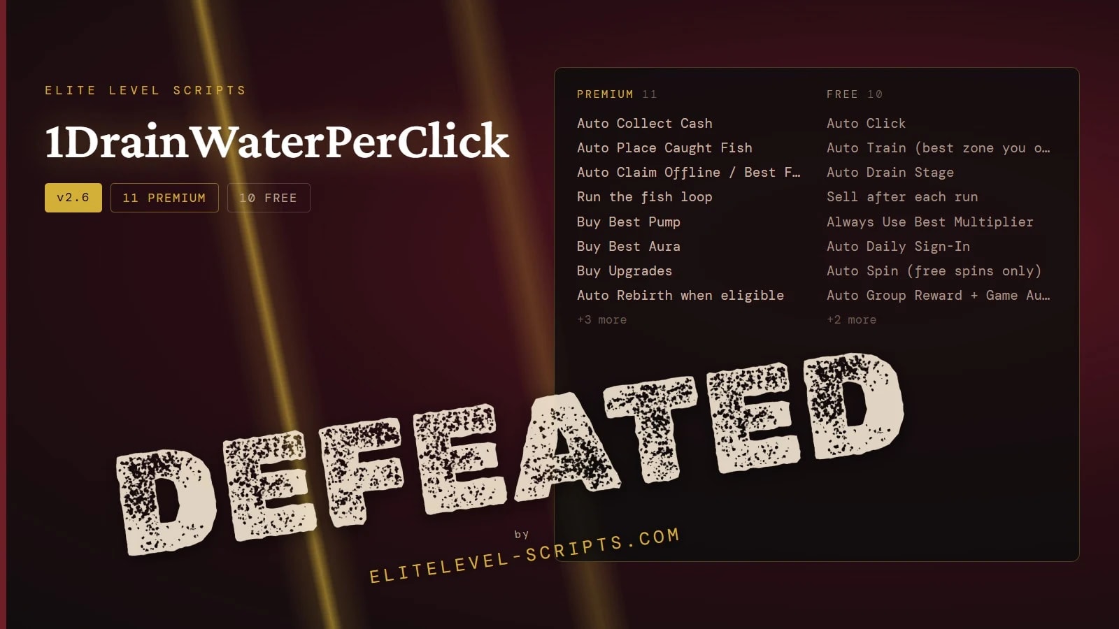 Elite Level Scripts +1 Drain Water Per Click
