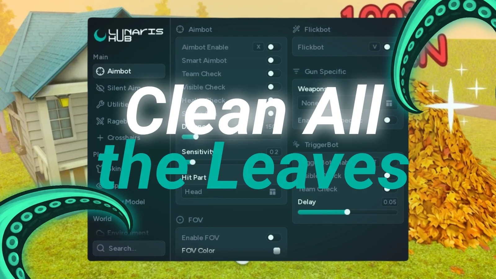 Clean All The Leaves Script | Lunaris Hub