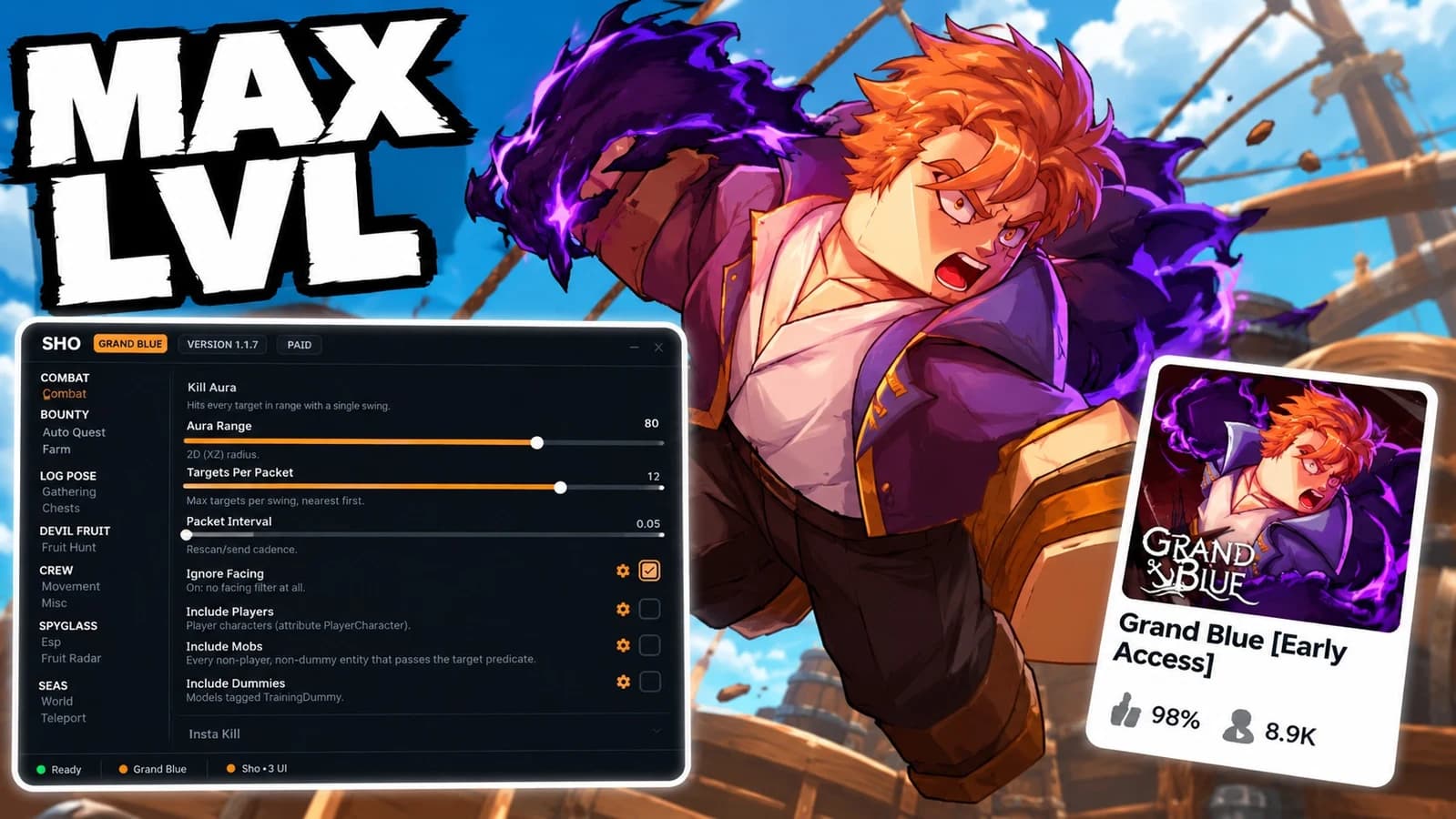 BEST AUTO FARM MAX LVL & KILL AURA