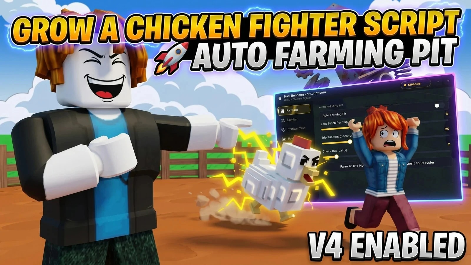 GROW A CHICKEN FIGHTER SCRIPT π AUTO FARMING PIT