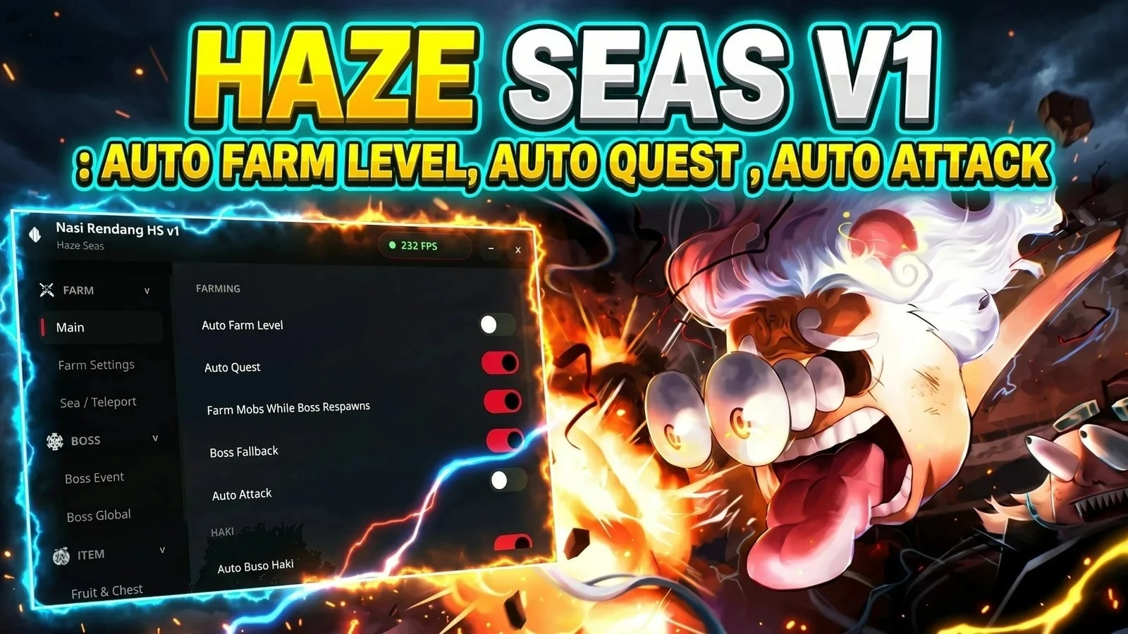HAZE SEAS V1 : Auto Farm Level, Auto Quest , Auto Attack