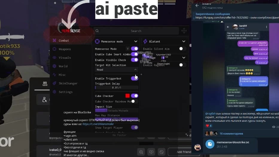 (BANDIT9SCRIPT memesense) CRACK OPEN CODE BY t.me/shitaromak