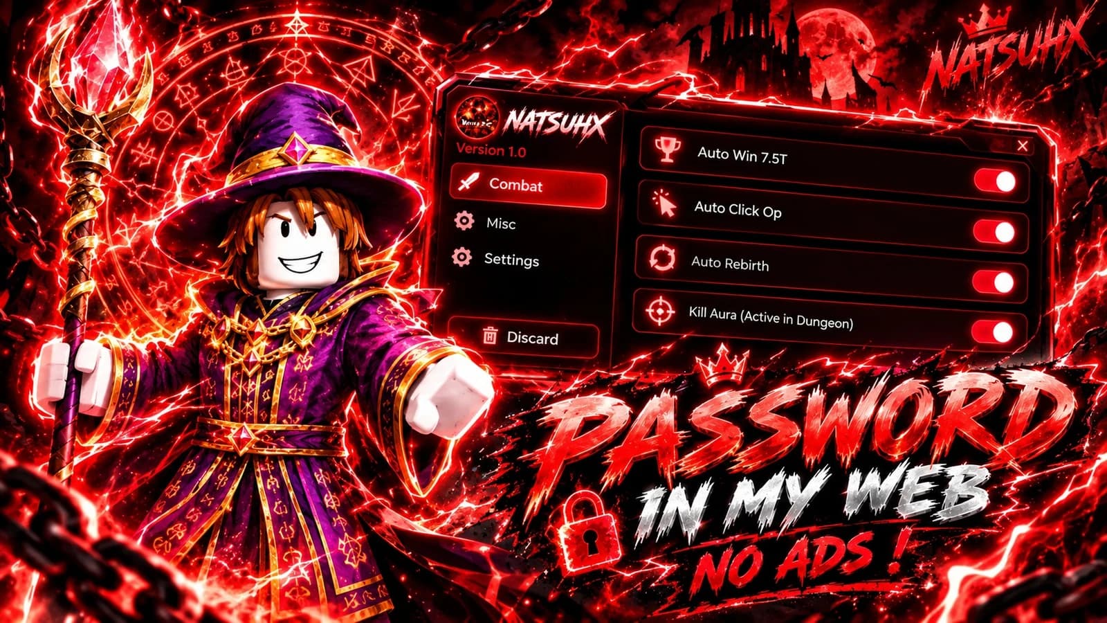 🌊 NATSUHX V1.0 | Kill Aura | Auto Farm Win | Auto Rebirth