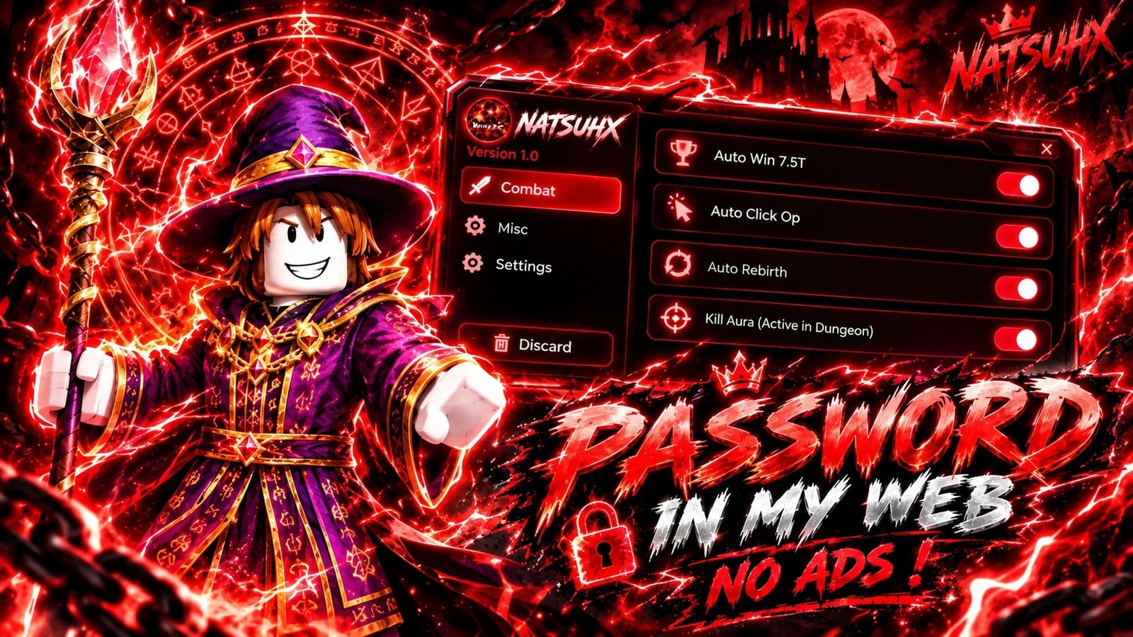 🌊 NATSUHX V1.0 | Kill Aura | Auto Farm Win | Auto Rebirth