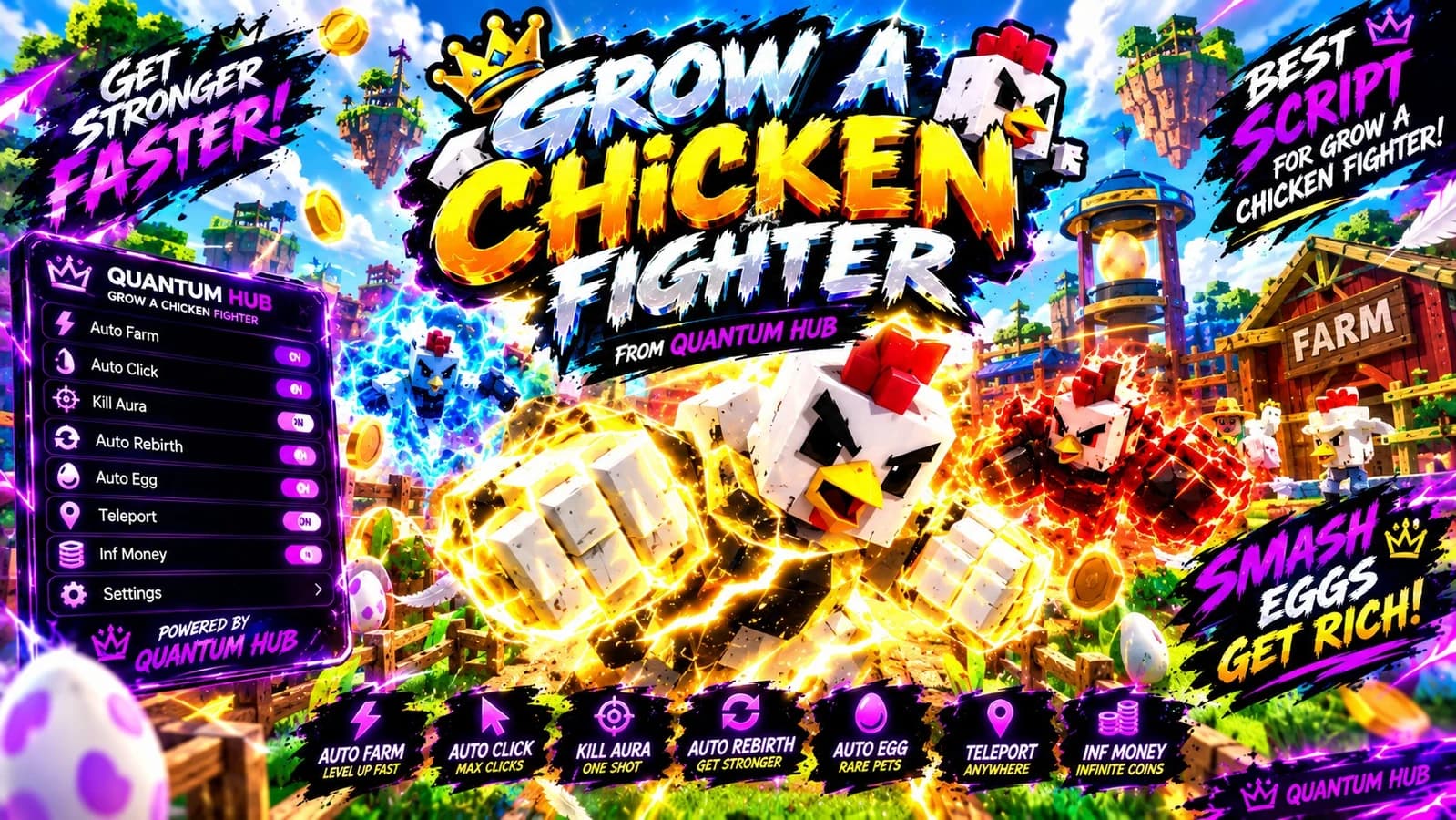 AUTO FARM • AUTO CLICK • KILL AURA • AUTO EGG • AUTO REBIRTH