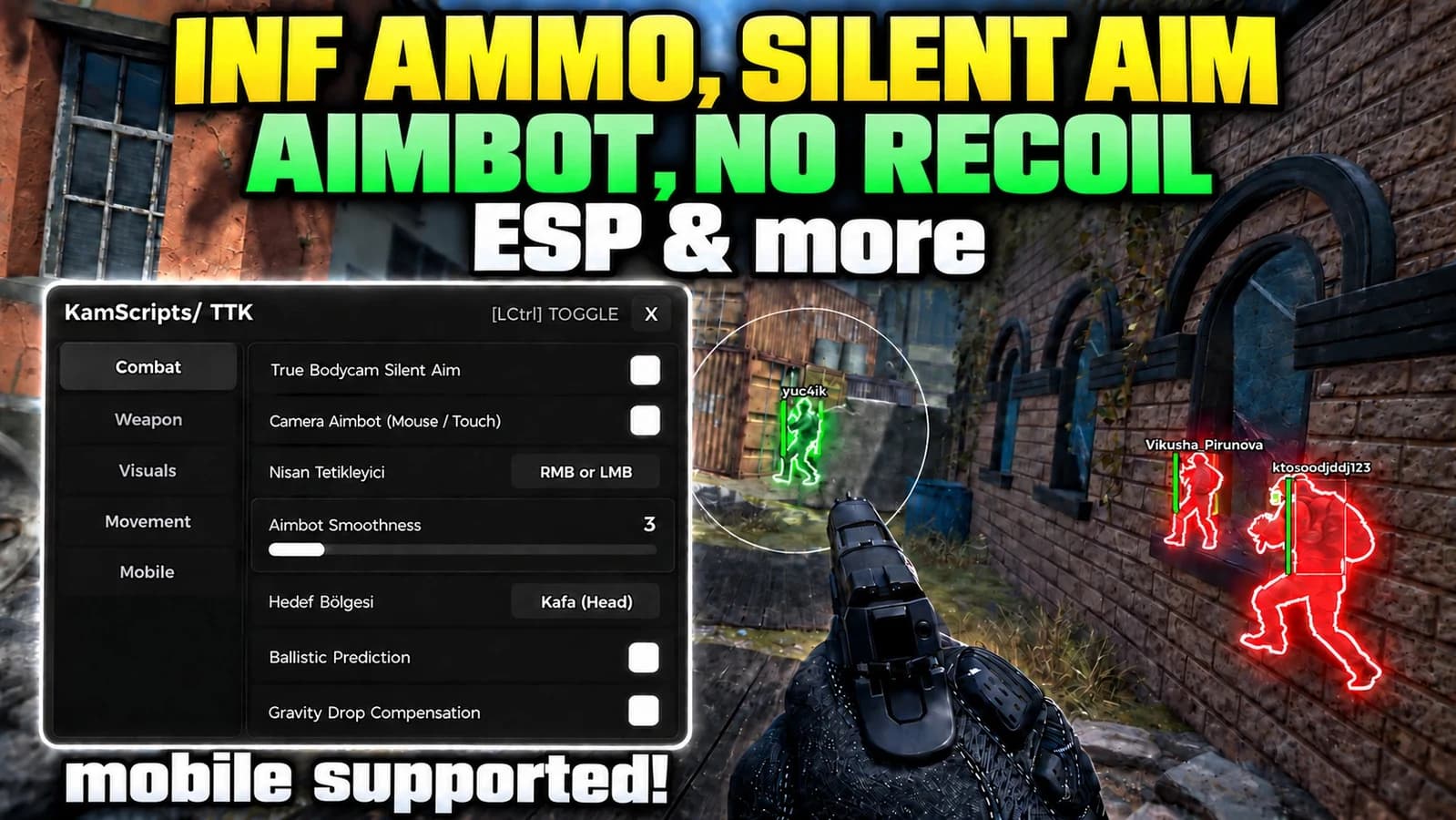 infinite ammo, silent aim, rapid fire, godmode & more