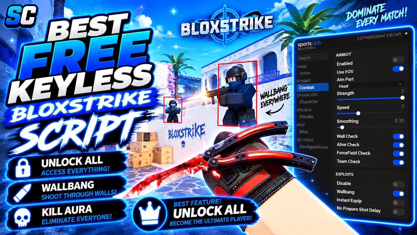 Free Bloxstrike Script | Unlock All, Kill Aura, Wallbang