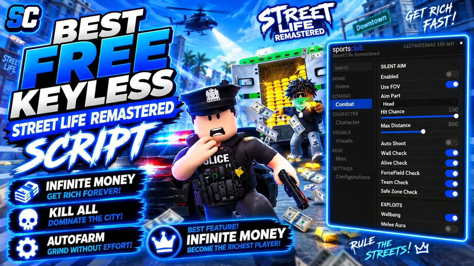 Free Street Life Remastered Script | Autofarm, Kill Aura