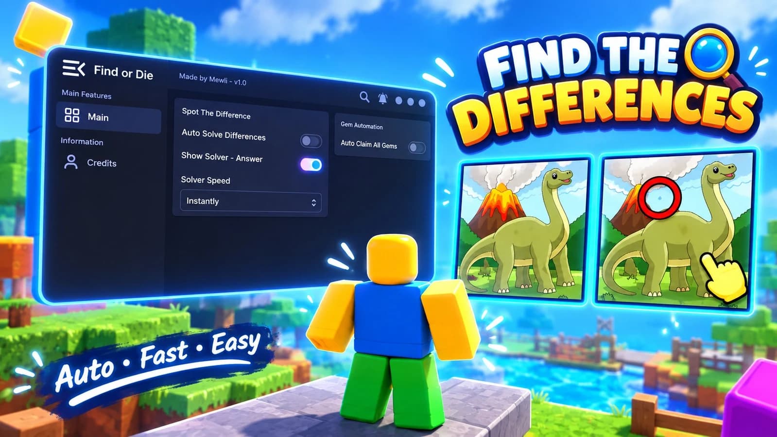 ⋆˚࿔ Auto Solve The Differences┃Mewli ⋆˚࿔