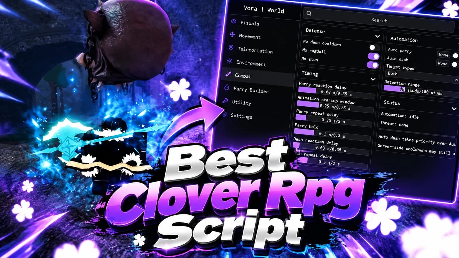 Best Clover RPG | Auto Parry , God Mode, Fly , No Cooldowns