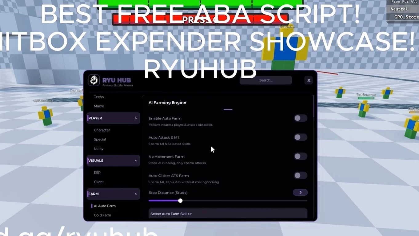 FREE AUTO FARM,AUTO BLOCK, HITALL ABA SCRIPT | RYUHUB