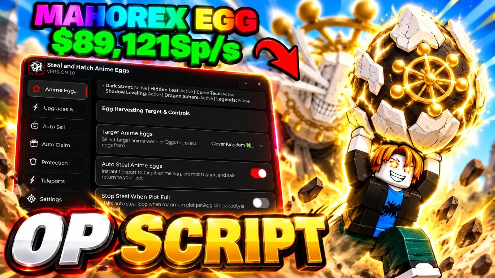 INSTANT STEAL BEST ANIME EGGS + AUTO UPGRADES + MORE