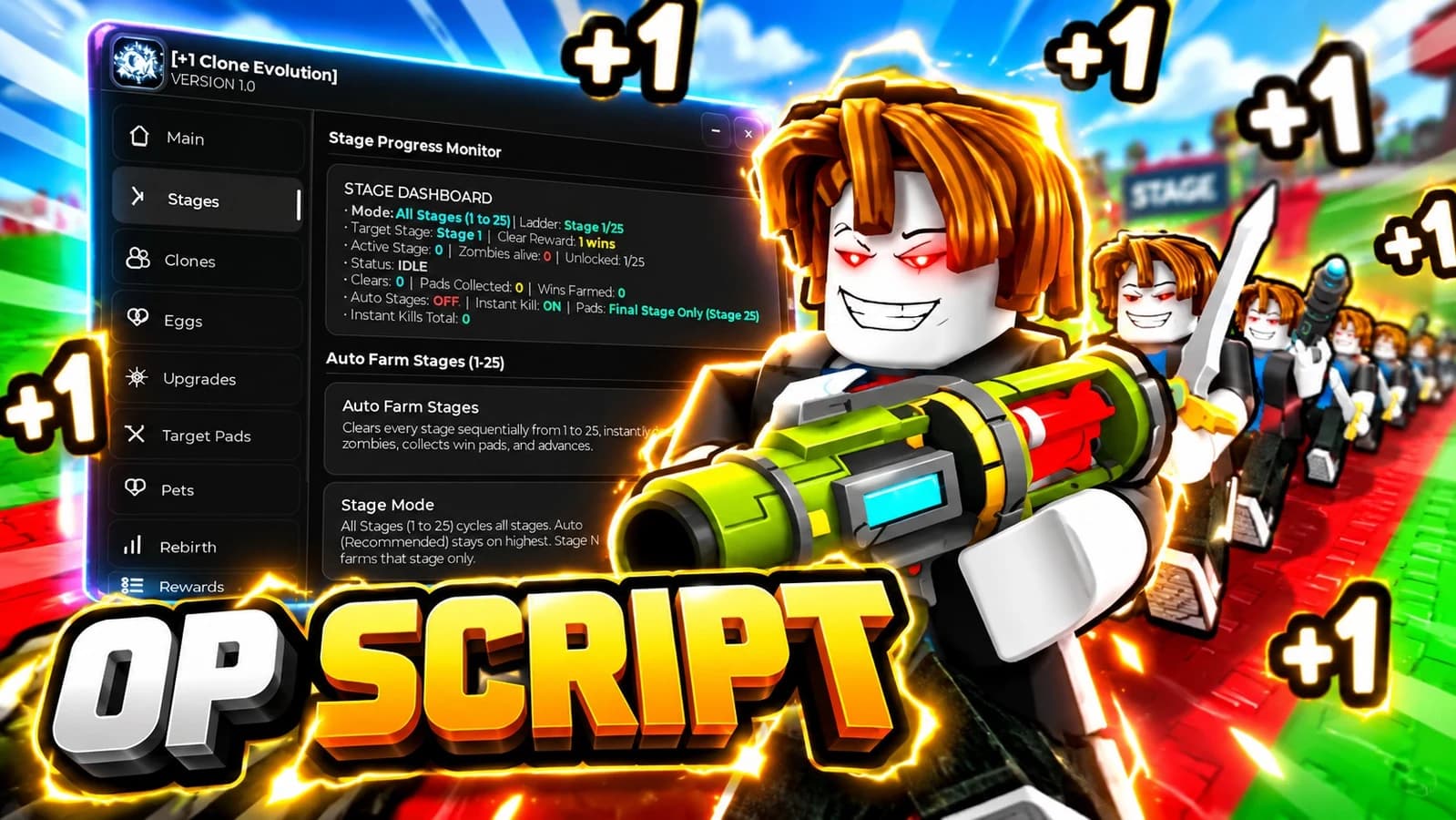 INSTANTN KILL ALL ZOMBIES + AUTO WINS ALL STAGES + MORE