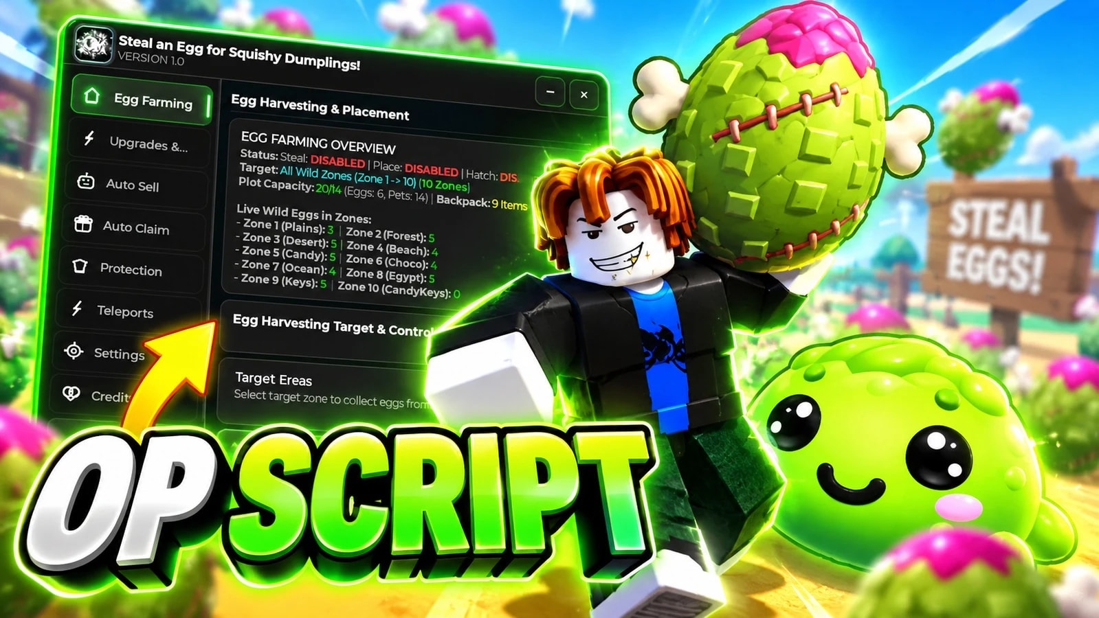 INSTANT STEAL BEST SQUISHY EGGS + AUTOHATCH + AUTOPLACE+MORE
